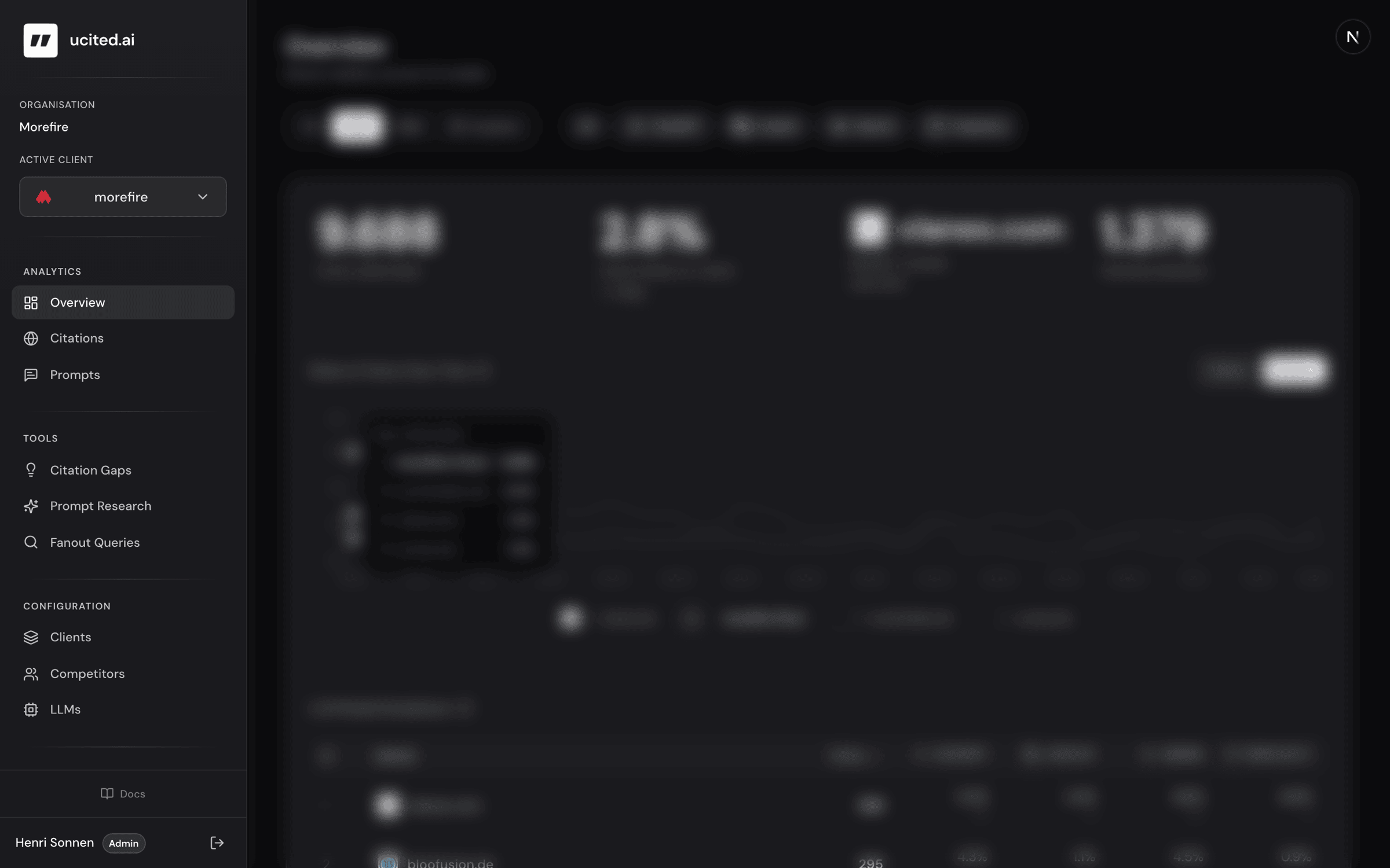 Tools-Navigation in der Sidebar