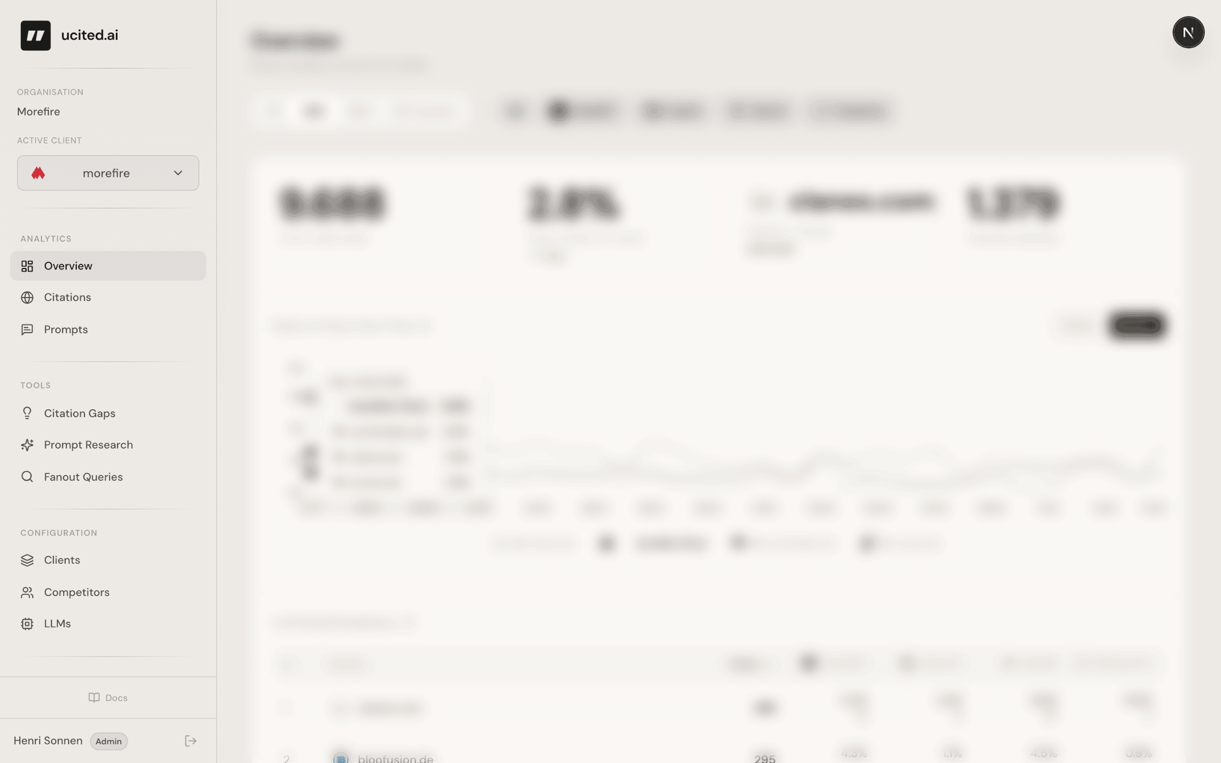 Tools-Navigation in der Sidebar